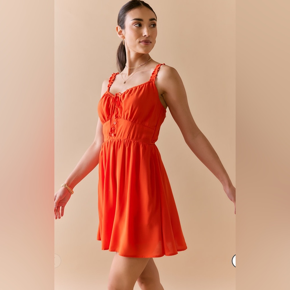 New Francesca’s Luanna Corset Red Sleeveless Mini Dress - Picture 2 of 6